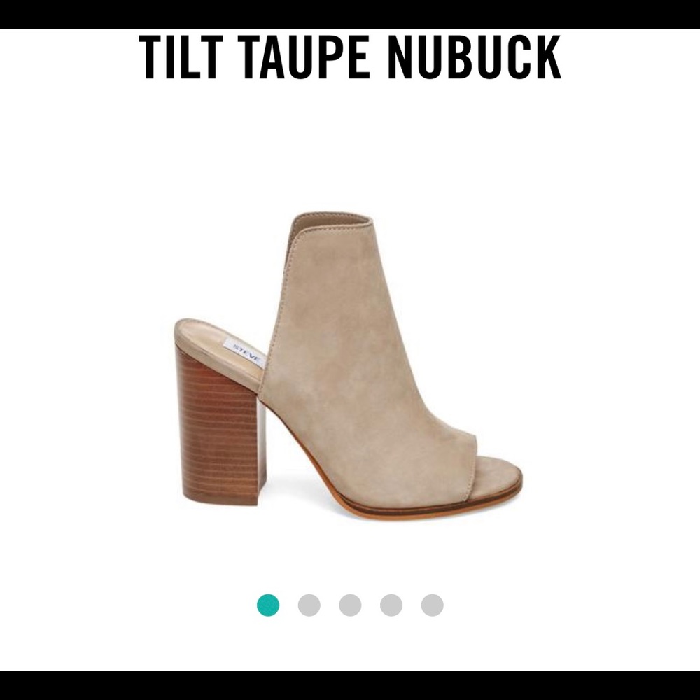 STEVE MADDEN TAUPE TILT BOOTIES